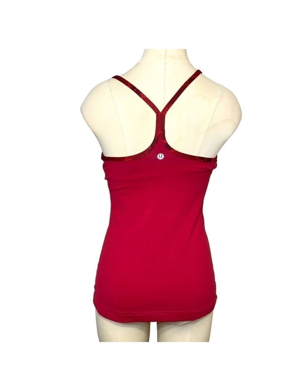 Lululemon Tank Top Lot Of 2 Sz 4 Blue Red Built In Bra Racerback Camisole Sport - Picture 6 of 16
